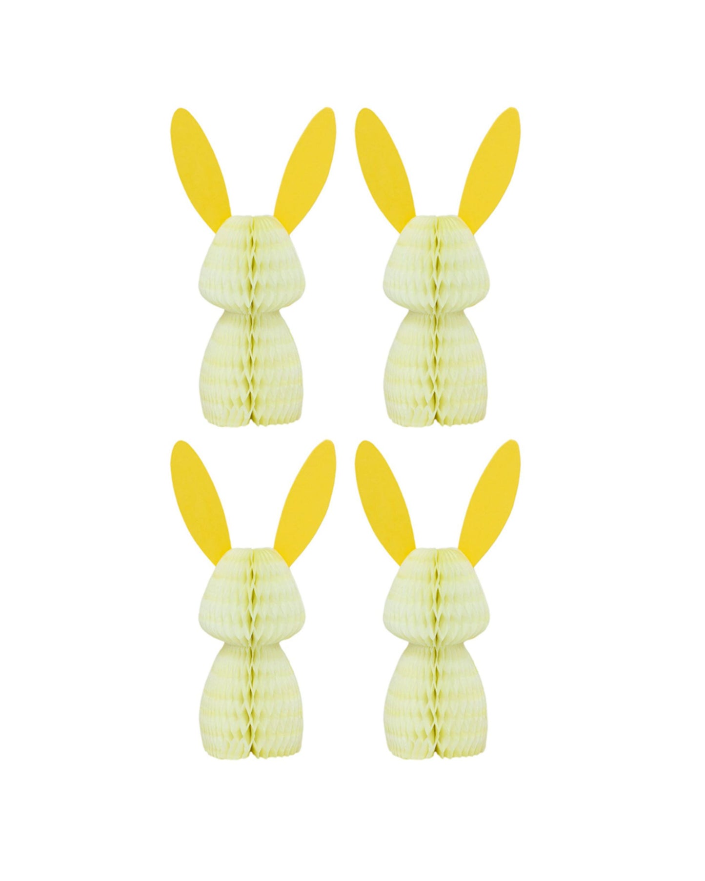 Coelhos papel pequenos amarelo claro (4 Un.)