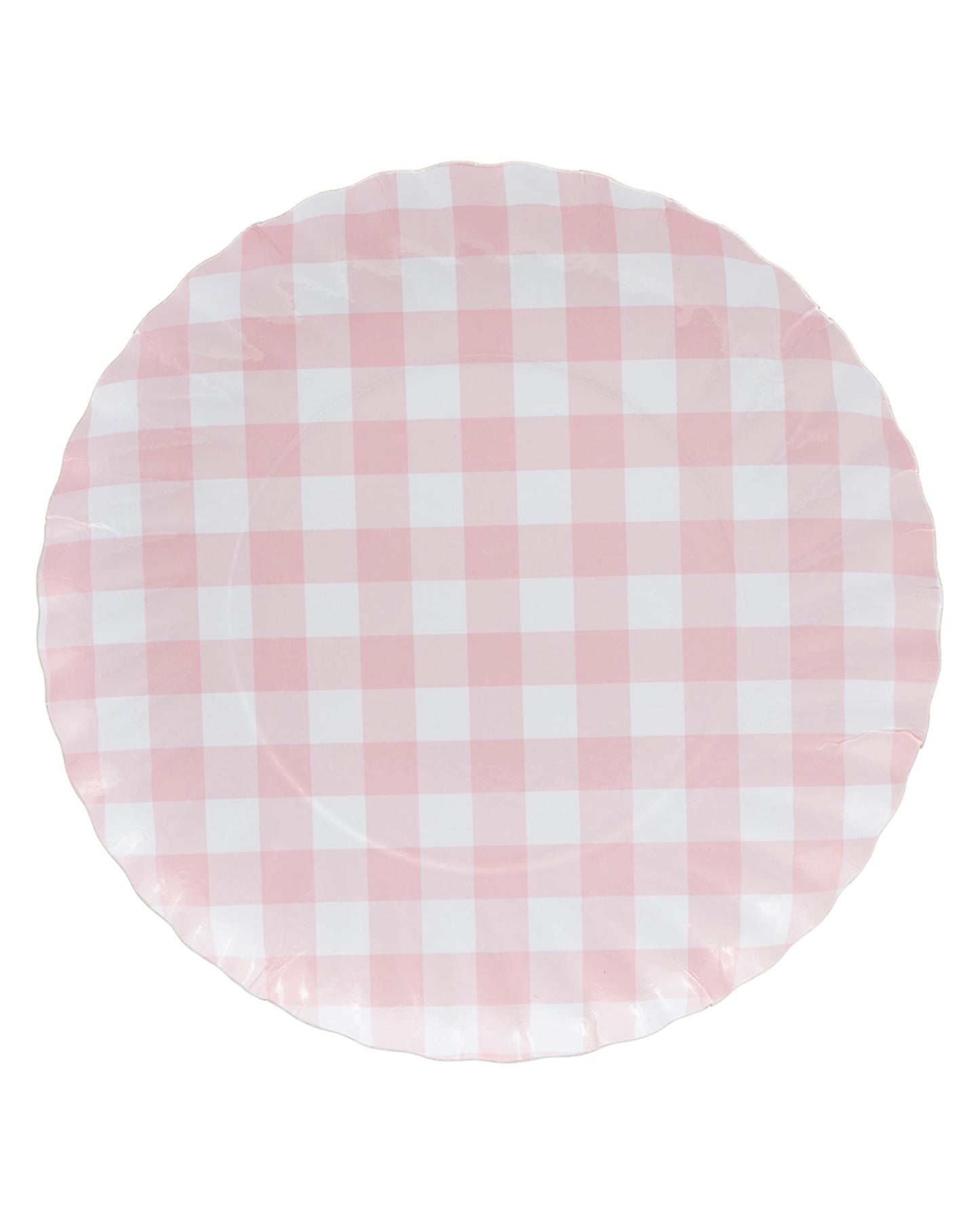 Pratos de papel xadrez rosa Tam. G (5 Un.)