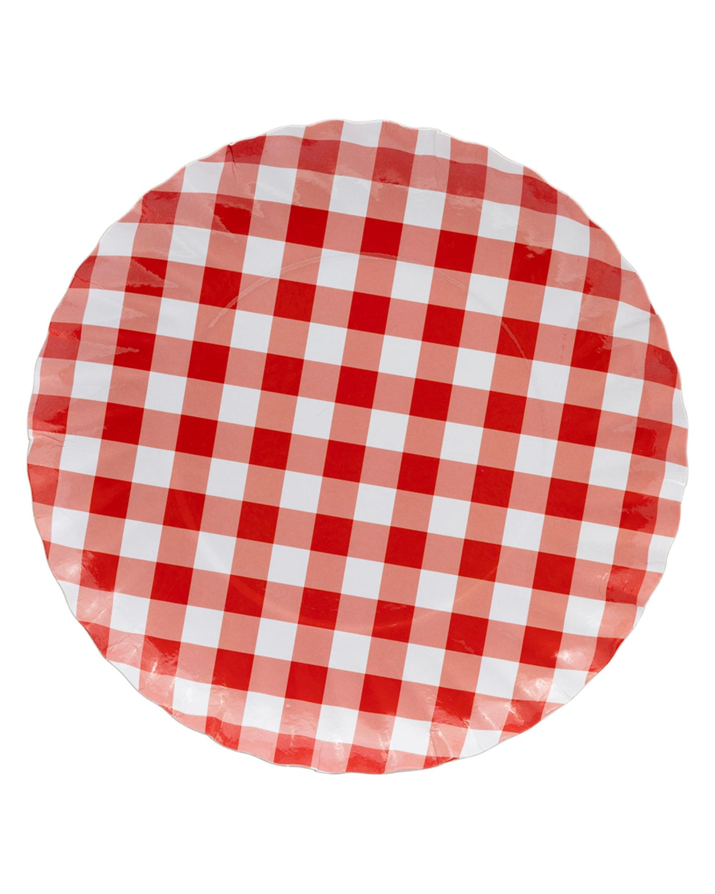Pratos de papel xadrez vermelho Tam. G (5 Un.)