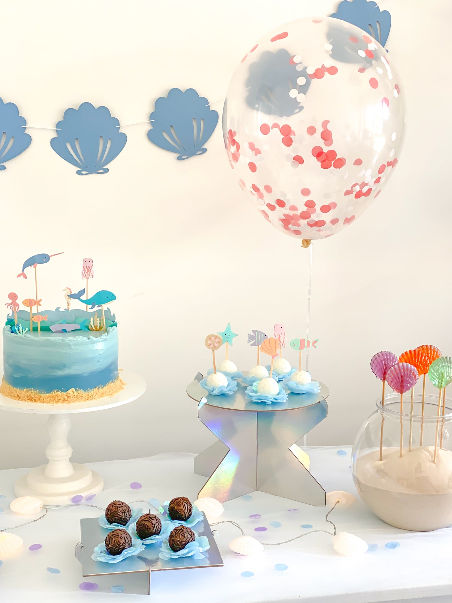Kit Decoração Mar - Tamanho G Azul
