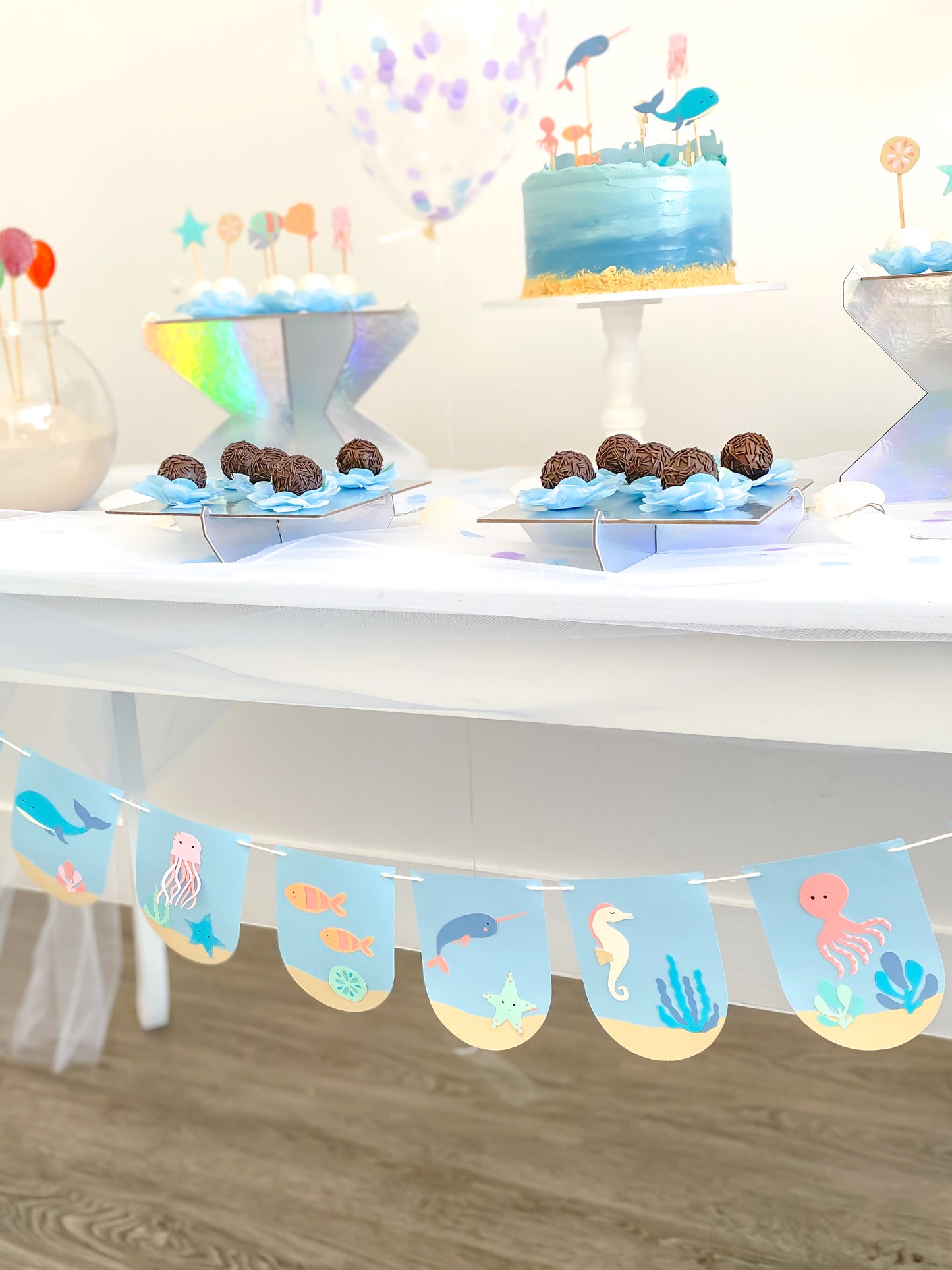 Kit Decoração Mar - Tamanho G Azul