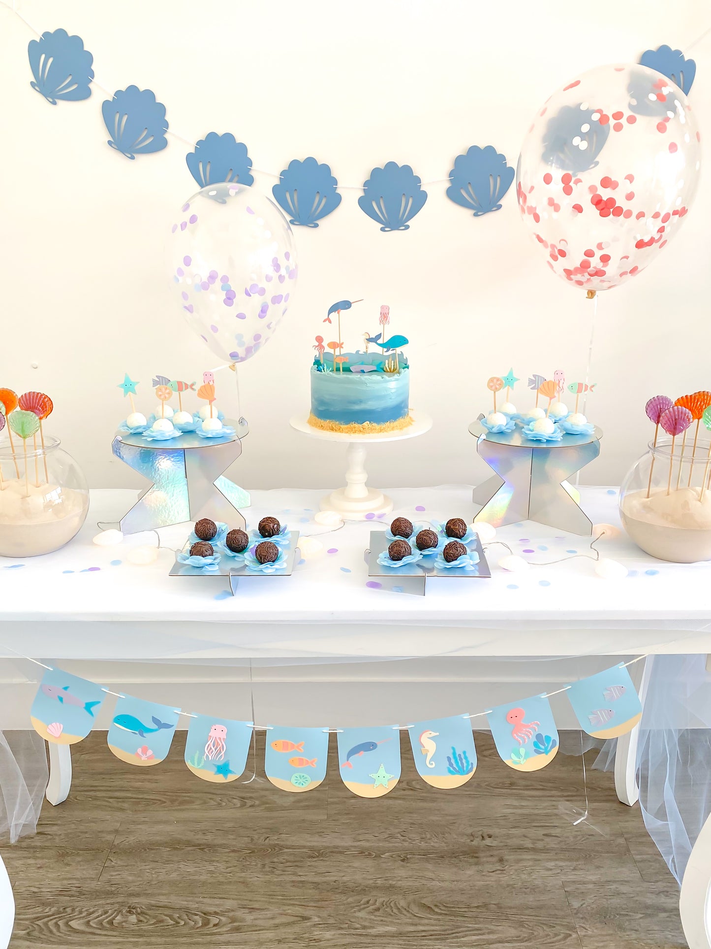 Kit Decoração Mar - Tamanho G Azul