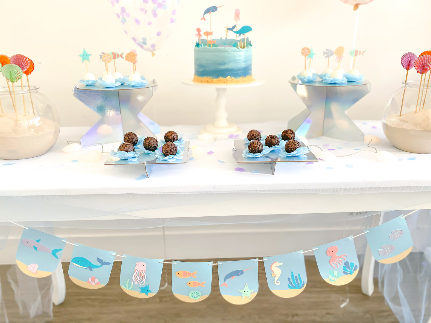Kit Decoração Mar - Tamanho G Azul