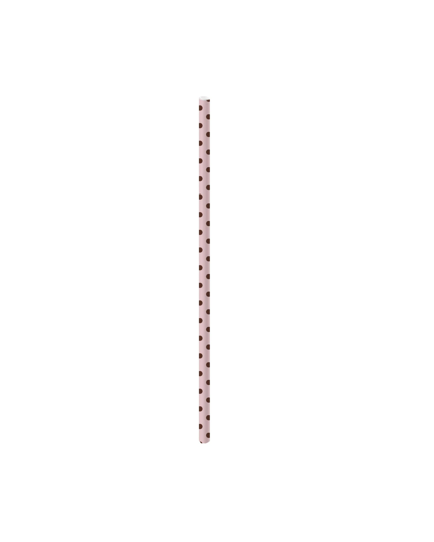 Canudos papel poá rosa e marrom (20 Un.)
