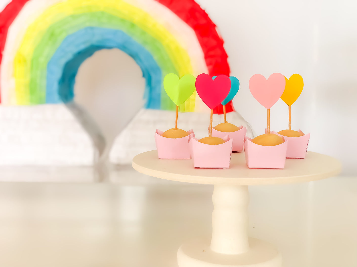 Topos de doces coração cores (10 Un.)