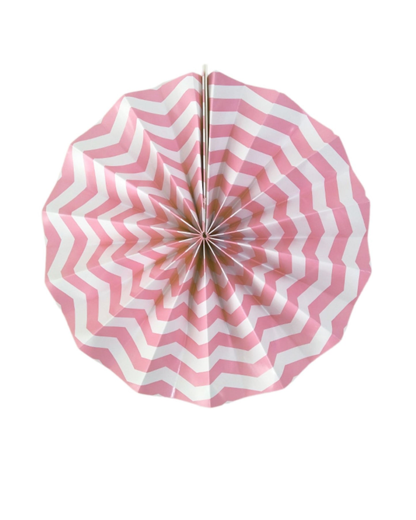 Leque papel zig zag rosa 35cm