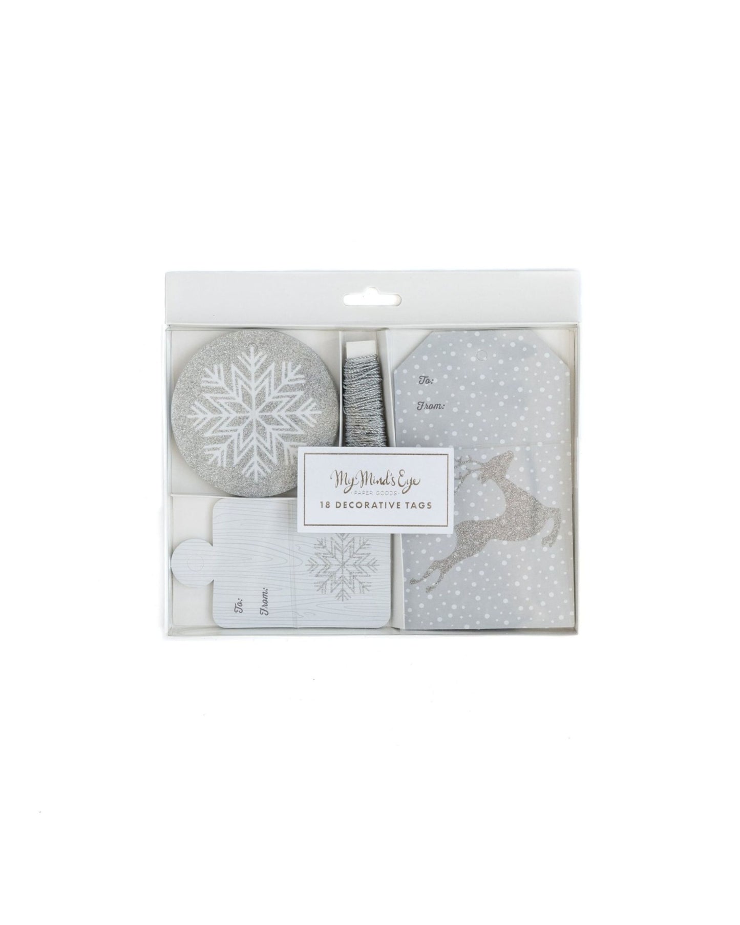 Kit tags para presente natal prata (18 Un.)