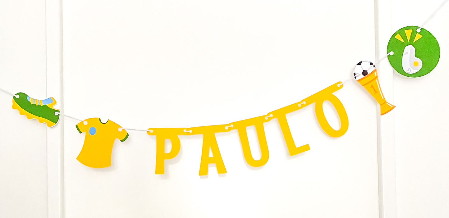 Guirlanda Futebol verde e amarelo