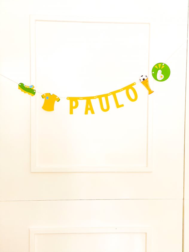 Guirlanda Futebol verde e amarelo