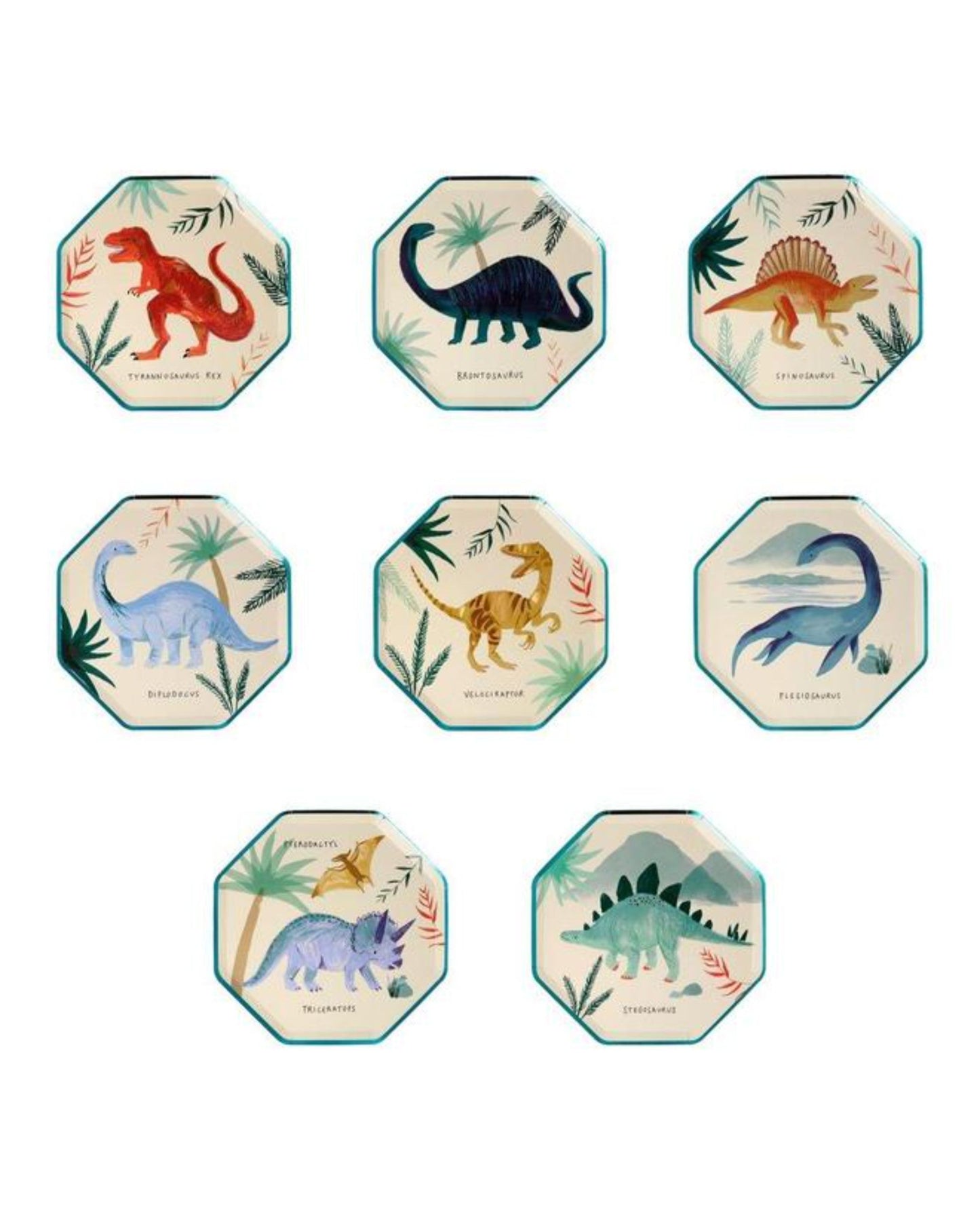Pratos papel dinossauros (8 Un.)