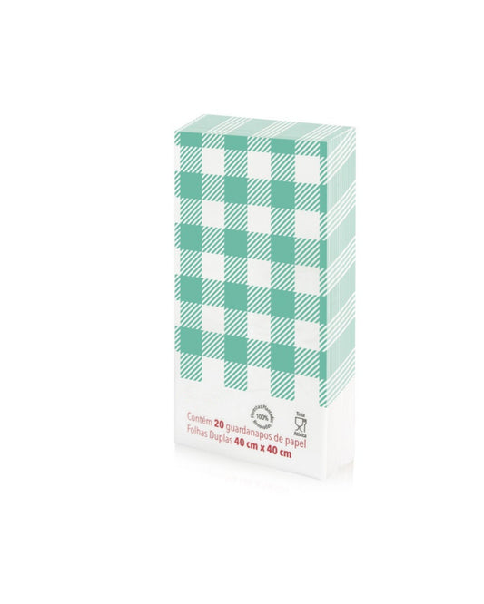 Guardanapos papel xadrez verde (20 Un.)