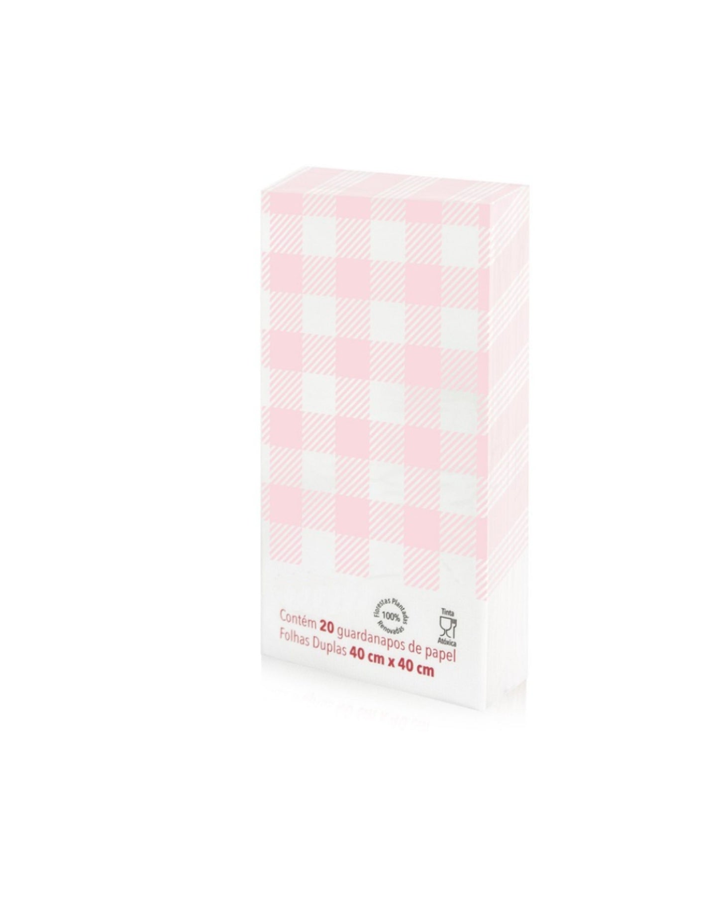 Guardanapos papel xadrez rosa (20 Un.)