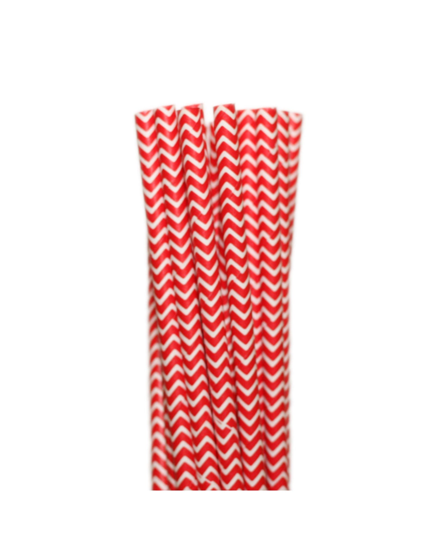 Canudos papel zig zag vermelho (20 Un.)