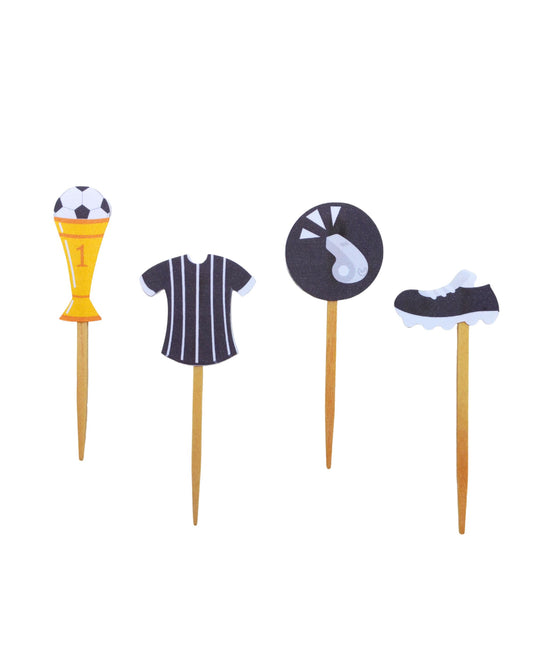 Topos de doces futebol preto e branco (12 Un.)