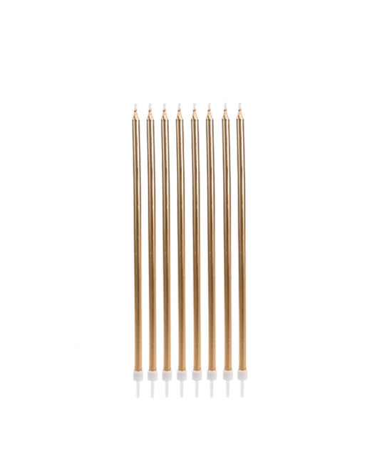 Velas Gigantes Metalizado Dourado (8 Un.)