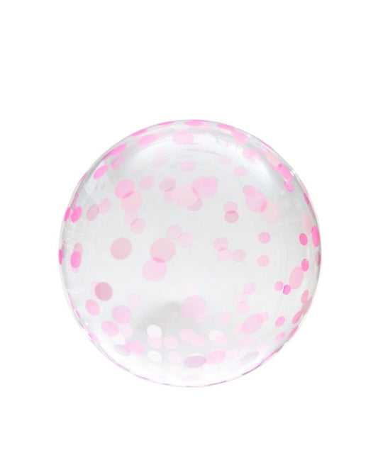 Balão bolha estampa confete rosa (18 pol.)