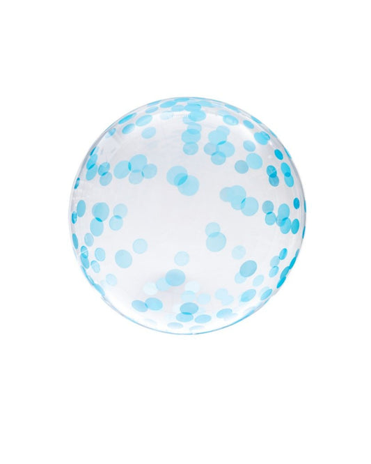 Balão bolha estampa confete azul (18 pol.)