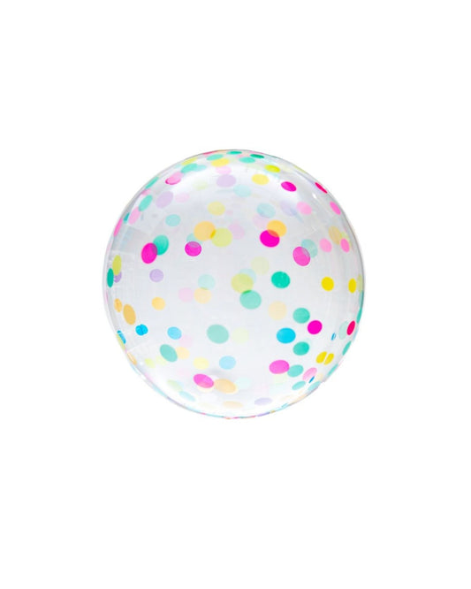 Balão bolha estampa confete colorido (18 pol.)