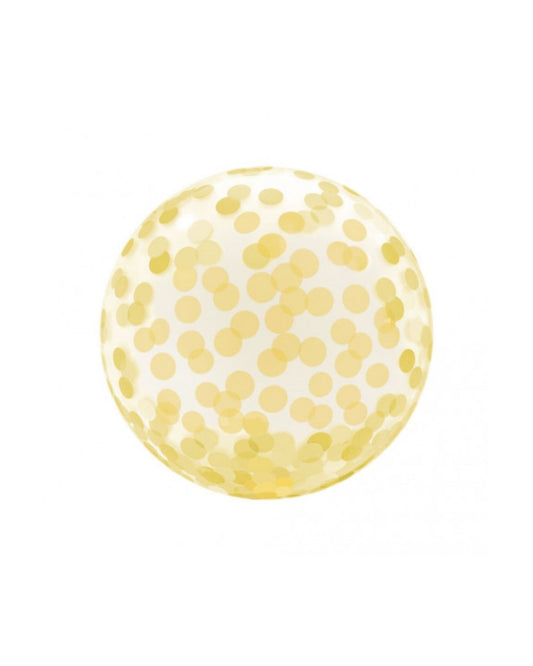 Balão bolha estampa confete dourado (18 pol.)