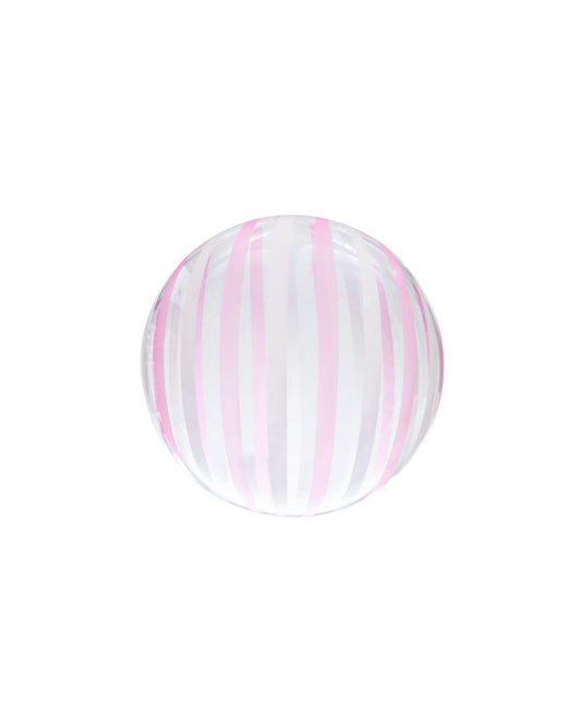 Balão bolha listras rosa (18 pol.)
