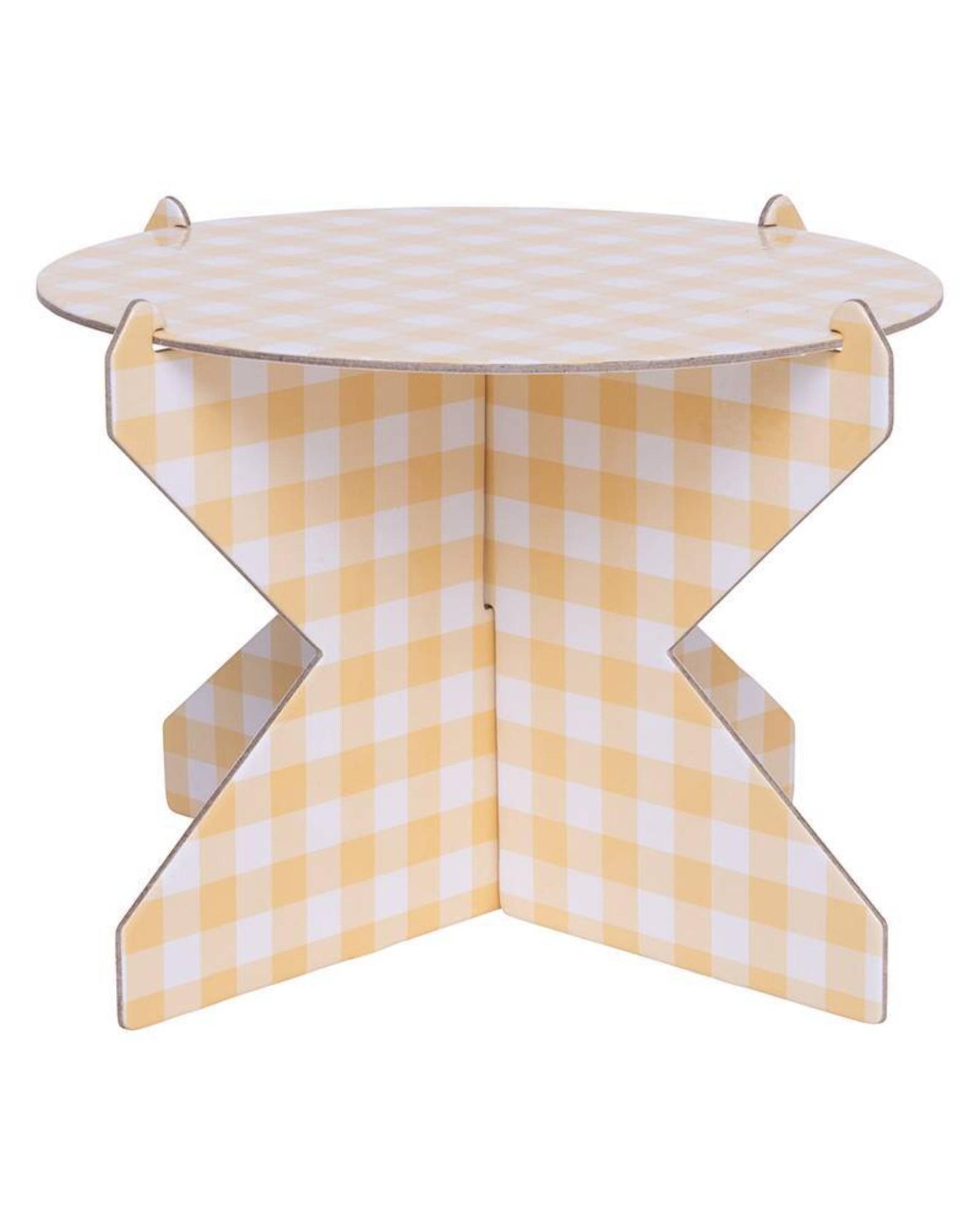 Suporte para doces médio xadrez amarelo claro