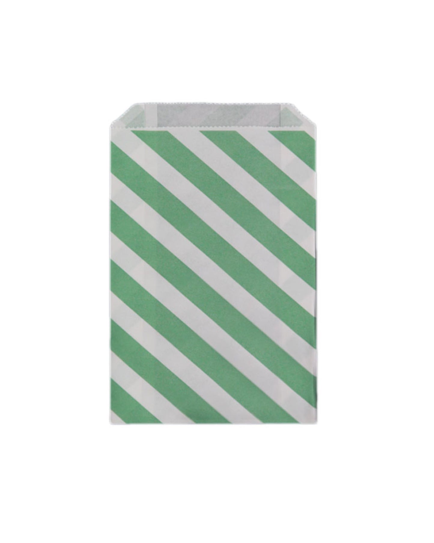 Saquinhos papel listras verde claro (12 Un.)