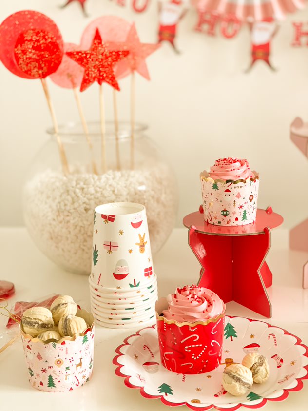 Mini suporte para doces vermelho
