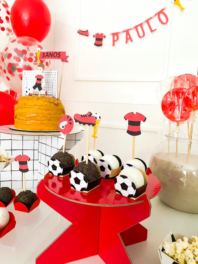 Suporte para doces médio vermelho