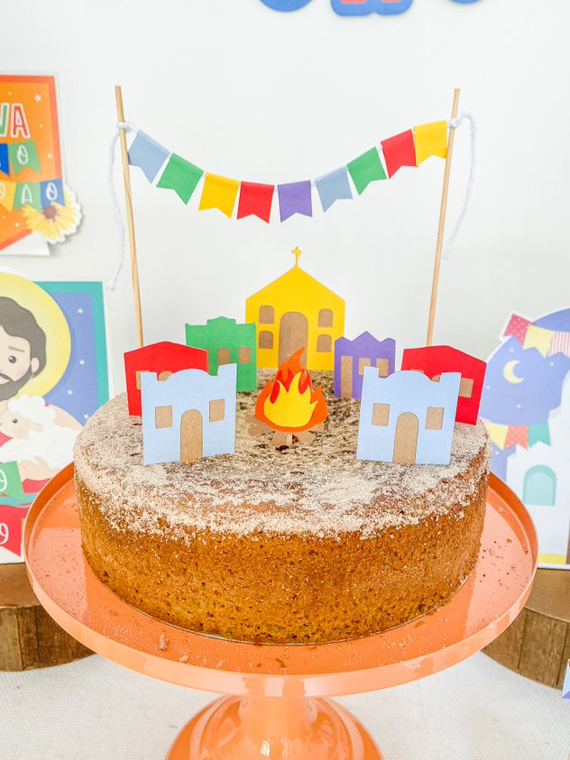 Suporte para bolo e doces alumínio laranja claro