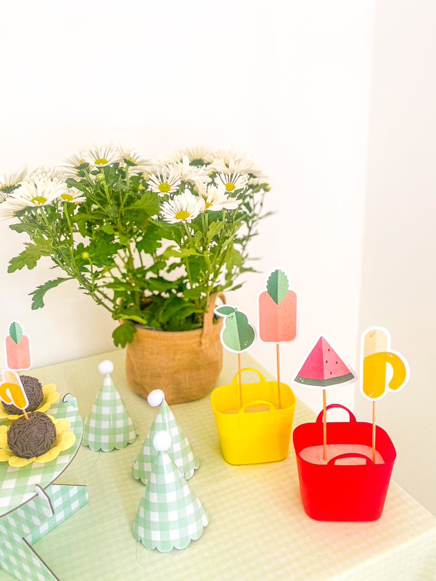 CACHEPOT COM ALÇA AMARELO