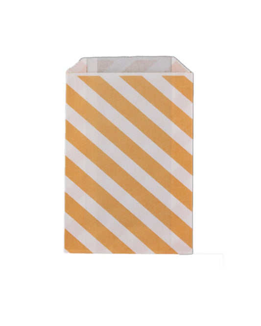 Saquinhos papel listras laranja claro (12 Un.)