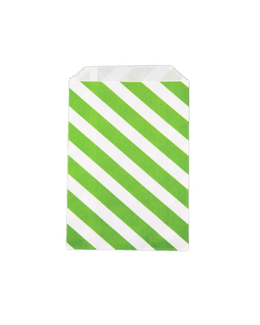 Saquinhos papel listras verde (12 Un.)