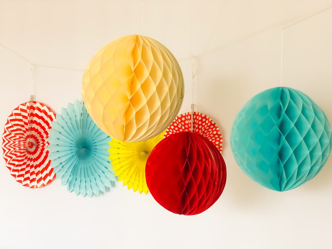 Bola papel vermelho 25cm