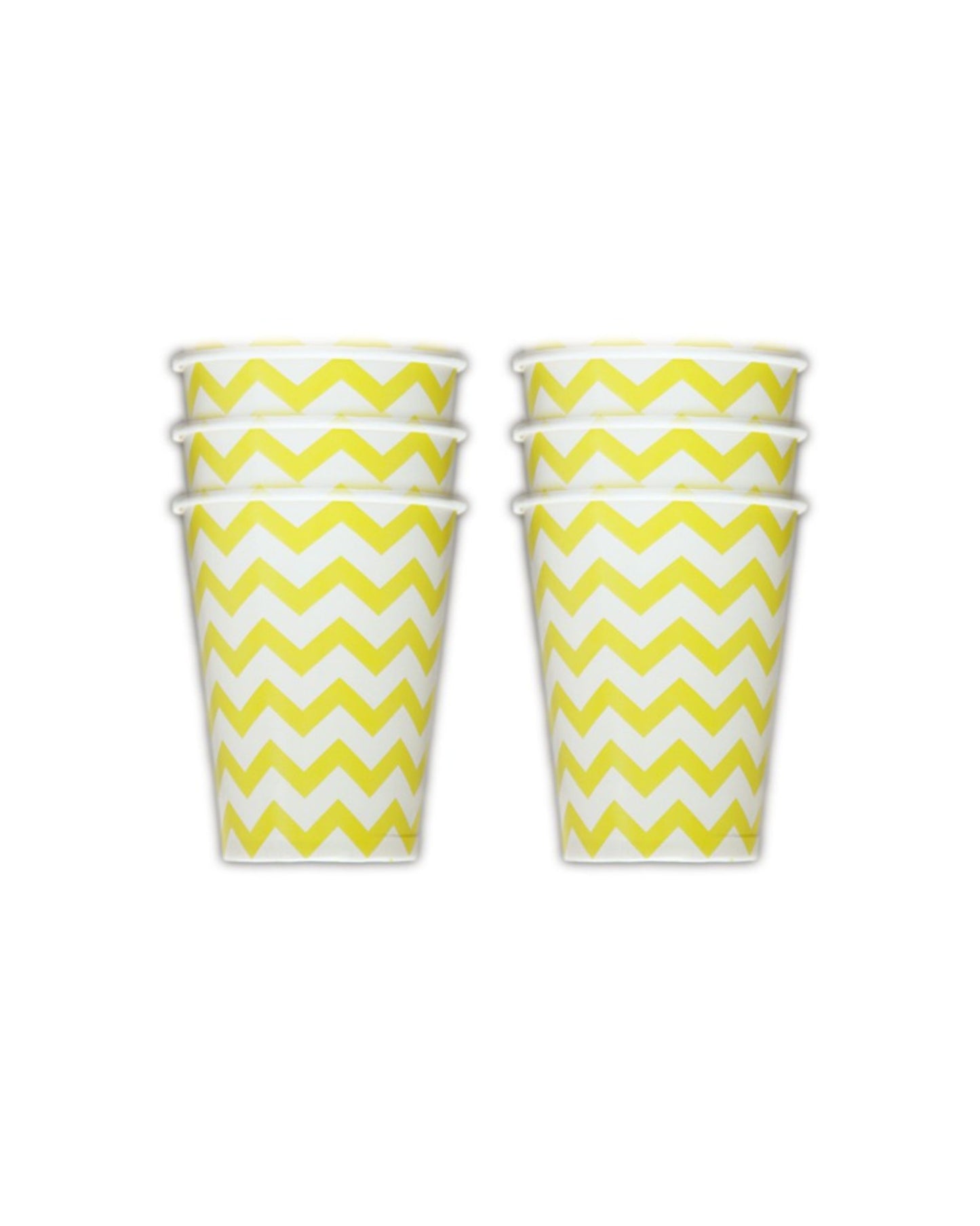 Copos papel zig zag amarelo (8 Un.)