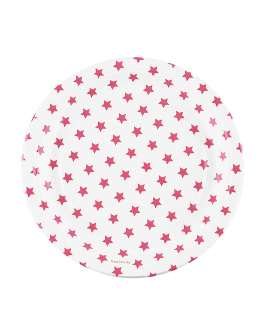 Pratos papel estrelas rosa (8 Un.)
