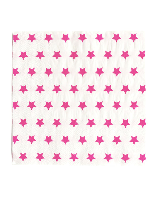 Guardanapos papel estrelas rosa (20 Un.)