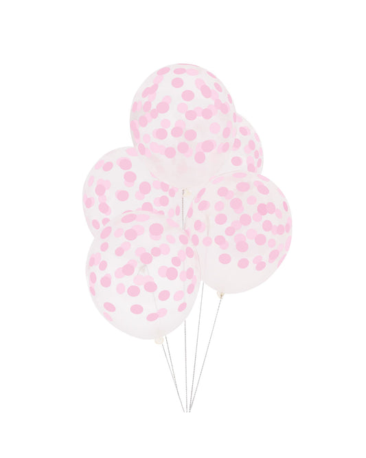 Balões confete rosa claro (5 Un.)