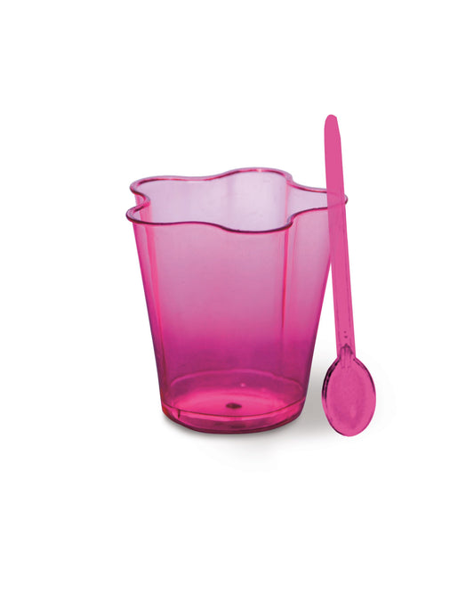 Copinhos para alimentos plástico rosa (8 Un.)