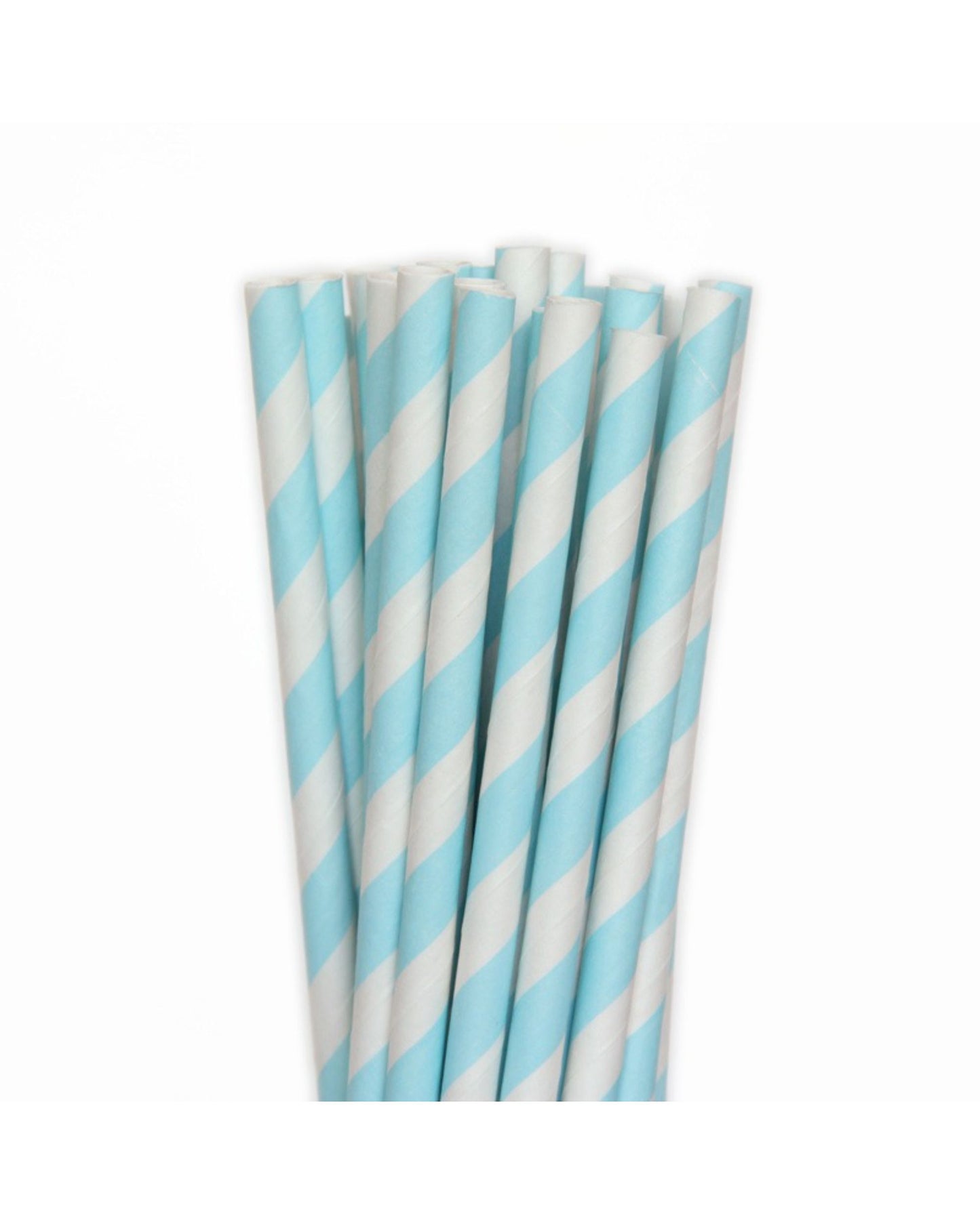 Canudos papel listras azul claro (20 Un.)