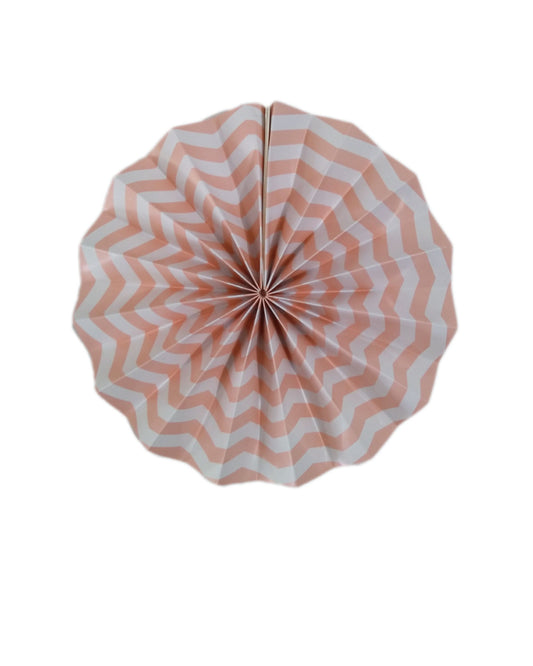 Leque papel zig zag rosa claro 20cm