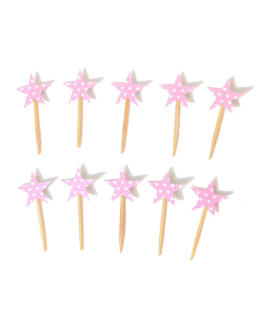 Topos de doces estampados estrela rosa (10 Un.)