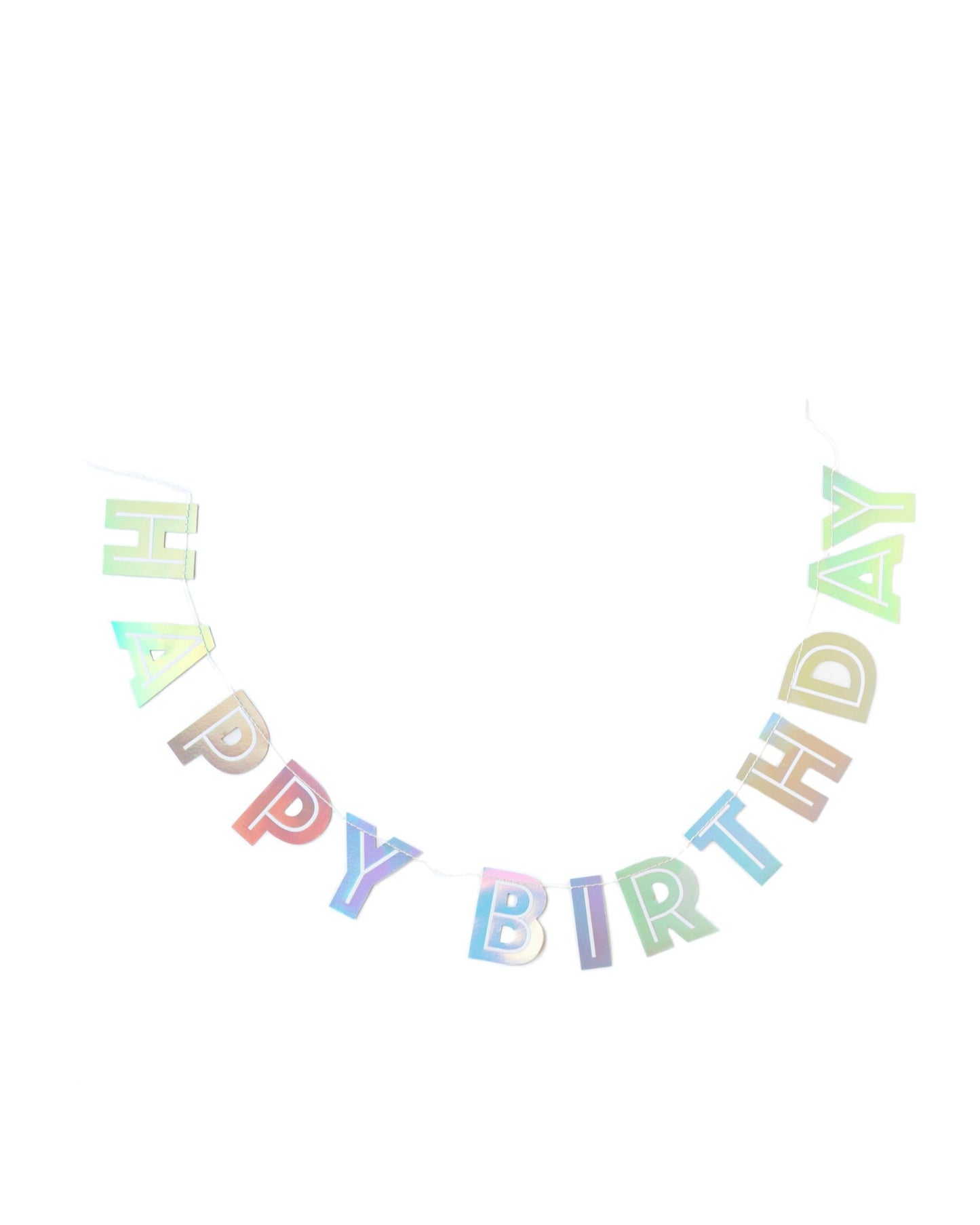 Guirlanda Happy Birthday prateado holográfico