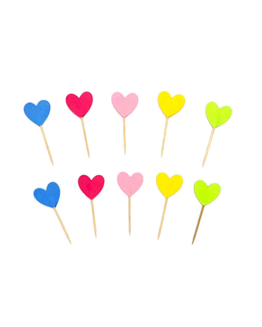 Topos de doces coração cores (10 Un.)