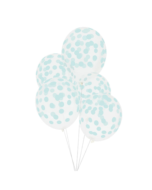 Balões confete verde água (5 Un.)
