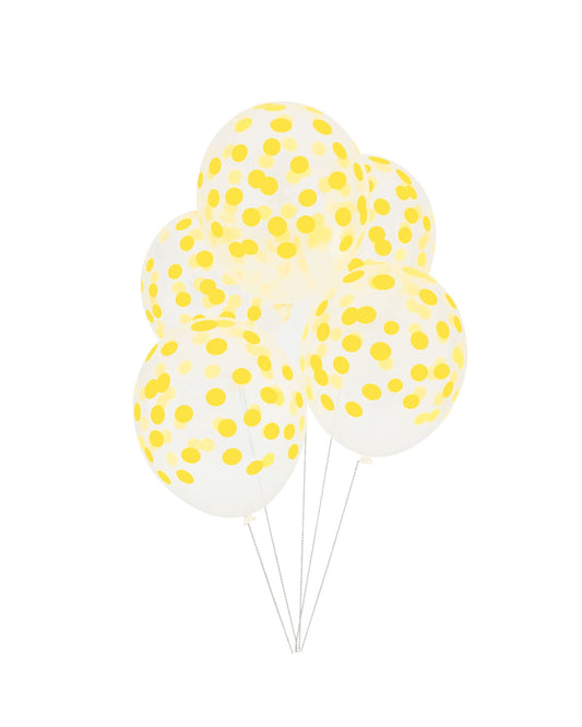 Balões confete amarelo (5 Un.)