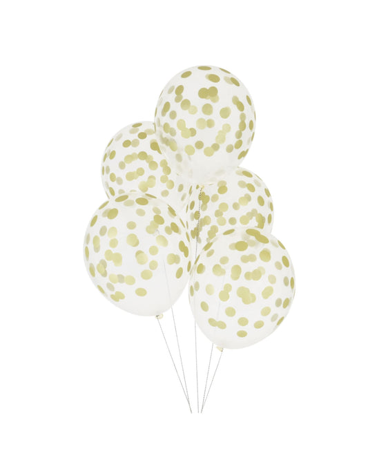 Balões confete dourado (5 Un.)
