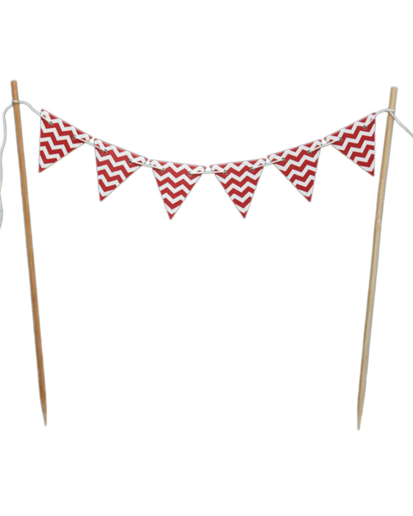 Topo de bolo bandeirinhas zig zag vermelho