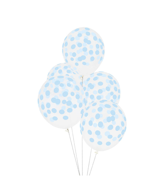 Balões confete azul claro (5 Un.)