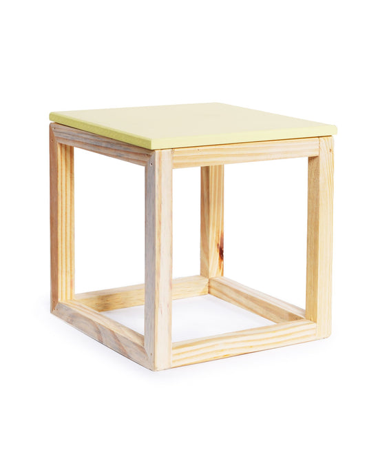 Cubo vazado de mesa amarelo M