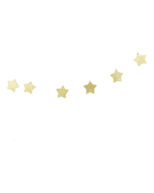 Guirlanda estrelas glitter dourado